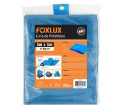 Lona de polietileno azul 3m x 3m com ilhós foxlux 3x3