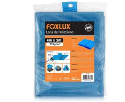 Lona de polietileno azul 4m x 3m com ilhós foxlux 4x3