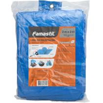 LONA DE POLIETILENO COM ILHÓS 2m x 2m AZUL 110g/m² FAMASTIL
