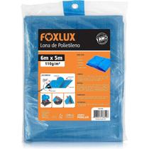 LONA DE POLIETILENO COM ILHÓS 6m x 5m AZUL 110g/m² FOXLUX