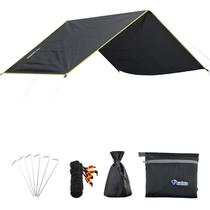 Lona de Suelo Azarxis para Tienda, Protector para Camping, Negro, Talla S
