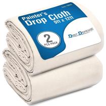 Lona de tecido Canvas Drop, 9 x 12 pés, pacote multiuso com 2 Dirt Defense