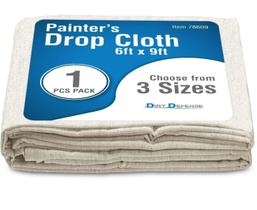 Lona de tecido Canvas Drop DIRT DEFENSE 6 pés x 9 pés para materiais de arte