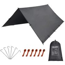 Lona de Tienda KALINCO 1.4 kg 3 m x 5 m con Bolsillos para Cuerdas Impermeable Gris Lona de Tienda KALINCO 1.4 kg 3 m x 5 m con Bolsillos para Cuerdas Impermeable Gris