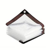 Lona De Vinil Transparente Impermeável E Resistente a Rasgos Com Ilhoses Para Cobertura De Jardim