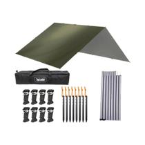 Lona Impermeável para Sol e Sombra - 3x3m e 4x4m - Ideal para Camping, Praia e Bushcraft