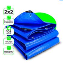 Lona Leve Forte Camping Toldo Multiuso 2x2 Azul Impermeável Profissional 105 Micras Resistente