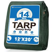 Lona Pattiumo impermeável 3,7 m x 6,1 m, 0,35 mm de espessura verde/marrom Lona Pattiumo impermeável 3,7 m x 6,1 m, 0,35 mm de espessura verde/marrom