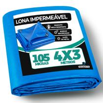 Lona Plástica 105 Micras Reforçada 4x3 Metros Para Toldos, Caçambas, Acampamento, Piscina Multiuso Lona Plástica 105 Micras Reforçada 4x3 Metros Para Toldos, Caçambas, Acampamento, Piscina Multiuso