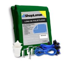 Lona Plástica 300 Micras 10x4m Reforçada Para Proteção + kit de Instalação