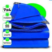 Lona Plástica Azul 7x4 Metros Para Toldos E Acampamento Cobertura Piscina Garagem 105G Reforçada Lona Plástica Azul 7x4 Metros Para Toldos E Acampamento Cobertura Piscina Garagem 105G Reforçada