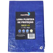 Lona Plástica Impermeável 4x3 Metros Azul Multiuso Reforçada