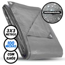 Lona Plástica Impermeável Cinza 3 x 3 Metros com Ilhós Reforçados Lona Plástica Impermeável Cinza 3 x 3 Metros com Ilhós Reforçados
