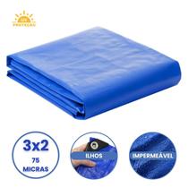 Lona Plástica Impermeável Para Cobertura de Garagem Piscina e Acampamento Azul 3x2 Starfer