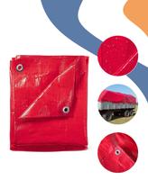 Lona Plástica Impermeável Vermelha 2 x 2 Metros 70Gsm 100 Micras com Ilhós Reforçados Lona Plástica Impermeável Vermelha 2 x 2 Metros 70Gsm 100 Micras com Ilhós Reforçados