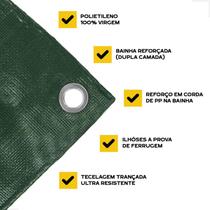Lona Plástica Verde Impermeável 300 Micras Multiuso 8x8 Lona Plástica Verde Impermeável 300 Micras Multiuso 8x8