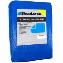 Lona Polietileno - 5X4 Azul Shoplonas100 Impermeável Multiuso