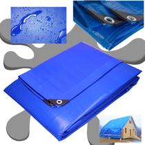 Lona Polietileno Grande Azul Prova D'agua Pesca Acampamento