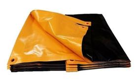 Lona Pvc Emborrachada 10x8 Laranja-preta, 600 Micras