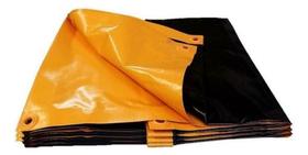 Lona Pvc Emborrachada 6x12 Laranja/preta Caminhão 500 Micras