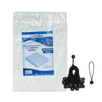 Lona Reforçada BRANCA 3X3 150 micras + Elásticos Fixadores