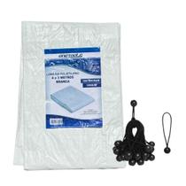 Lona Reforçada Branca 4X3 150 Micras + Elásticos Fixadores