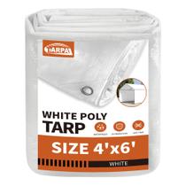 Lona TARPAL branca impermeável 4x6 pés 7,5 mil de médio porte Lona TARPAL branca impermeável 4x6 pés 7,5 mil de médio porte
