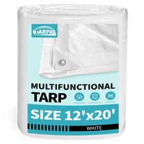 Lona TARPAL impermeável branca de 3,6 x 6 m para galpão, acampamento, fazenda