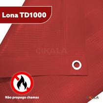 Lona TD1000 Vermelha 6x4 Metros Blackout 500 Micras