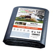 Lona TEZONG Heavy Duty à prova d'água 1,8 x 3 m, lona de poliéster preta 16MIL Lona TEZONG Heavy Duty à prova d'água 1,8 x 3 m, lona de poliéster preta 16MIL