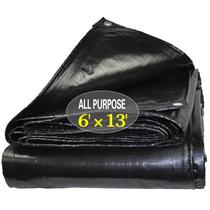 Lona TEZONG Heavy Duty Waterproof 2x4m, lona de poliéster preta Lona TEZONG Heavy Duty Waterproof 2x4m, lona de poliéster preta