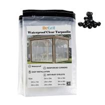 Lona transparente BeGrit impermeável transparente 3x4m com cordões Lona transparente BeGrit impermeável transparente 3x4m com cordões