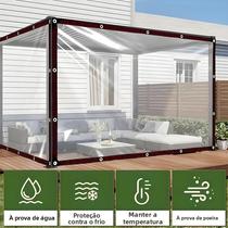 Lona Transparente Impermeável Reforçada Com Ilhós Para Jardim, Pátio, Estufa, Acampamento E Lona Transparente Impermeável Reforçada Com Ilhós Para Jardim, Pátio, Estufa, Acampamento E