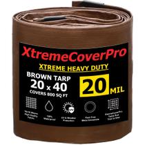 Lona XTREMECOVERPRO Super Ultra Heavy-Duty de 20 x 40 pés marrom Lona XTREMECOVERPRO Super Ultra Heavy-Duty de 20 x 40 pés marrom