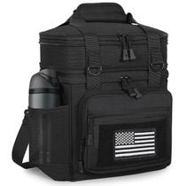 Lonchera GLENKEY Doble Piso Aislada 16L Negra para 20 latas Lonchera GLENKEY Doble Piso Aislada 16L Negra para 20 latas