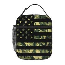 Lonchera PTPLMM con Bandera Americana Camuflaje Aislada