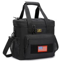 Lonchera táctica impermeable y aislante para hombres y mujeres, bolsa de almuerzo MOLLE con correa de hombro ajustable, resistente y de gran capacidad (Negro)