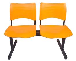 Longarina 2 lugares em polipropileno cor laranja