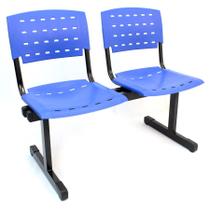 Longarina 2 lugares WP Plus De Plástico Polipropileno LG flex Reforçada azul - Lg Flex Cadeiras