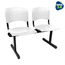 Longarina 2 lugares WP Plus De Plástico Polipropileno LG flex Reforçada Branca Longarina 2 lugares WP Plus De Plástico Polipropileno LG flex Reforçada Branca