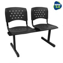 Longarina 2 lugares WP Plus De Plástico Polipropileno LG flex Reforçada preta Longarina 2 lugares WP Plus De Plástico Polipropileno LG flex Reforçada preta