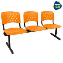 Longarina 3 lugares WP Plus De Plástico Polipropileno LG flex Reforçada Laranja Longarina 3 lugares WP Plus De Plástico Polipropileno LG flex Reforçada Laranja