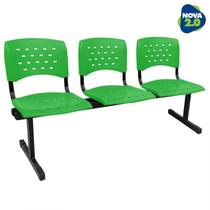 Longarina 3 lugares WP Plus De Plástico Polipropileno LG flex Reforçada Verde Longarina 3 lugares WP Plus De Plástico Polipropileno LG flex Reforçada Verde