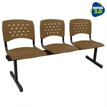 Longarina 3 Lugares Wp Plus Polipropileno Reforçada Marrom Longarina 3 Lugares Wp Plus Polipropileno Reforçada Marrom