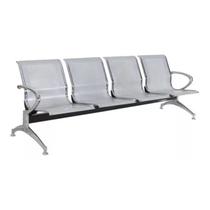Longarina AEROPORTO com 04 Lugares - Cor Cromada - ORDESIGN - 33109 - BLUME
