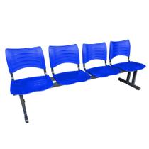 Longarina Cadeira 4 Lugares Iso Plástica Coluna Dupla Para Recepção Auditório Igreja Azul Longarina Cadeira 4 Lugares Iso Plástica Coluna Dupla Para Recepção Auditório Igreja Azul
