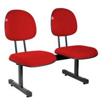 Longarina Executiva 2 Lugares Tecido Vermelho