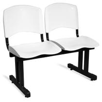 Longarina Plástica 2 Lugares A/E Branco Lara - Shop Cadeiras