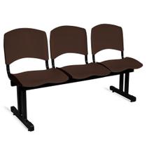 Longarina Plástica 3 Lugares A/E Marrom Lara Longarina Plástica 3 Lugares A/E Marrom Lara