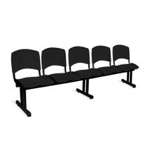 Longarina Plástica 5 Lugares A/E Preto Lara Longarina Plástica 5 Lugares A/E Preto Lara